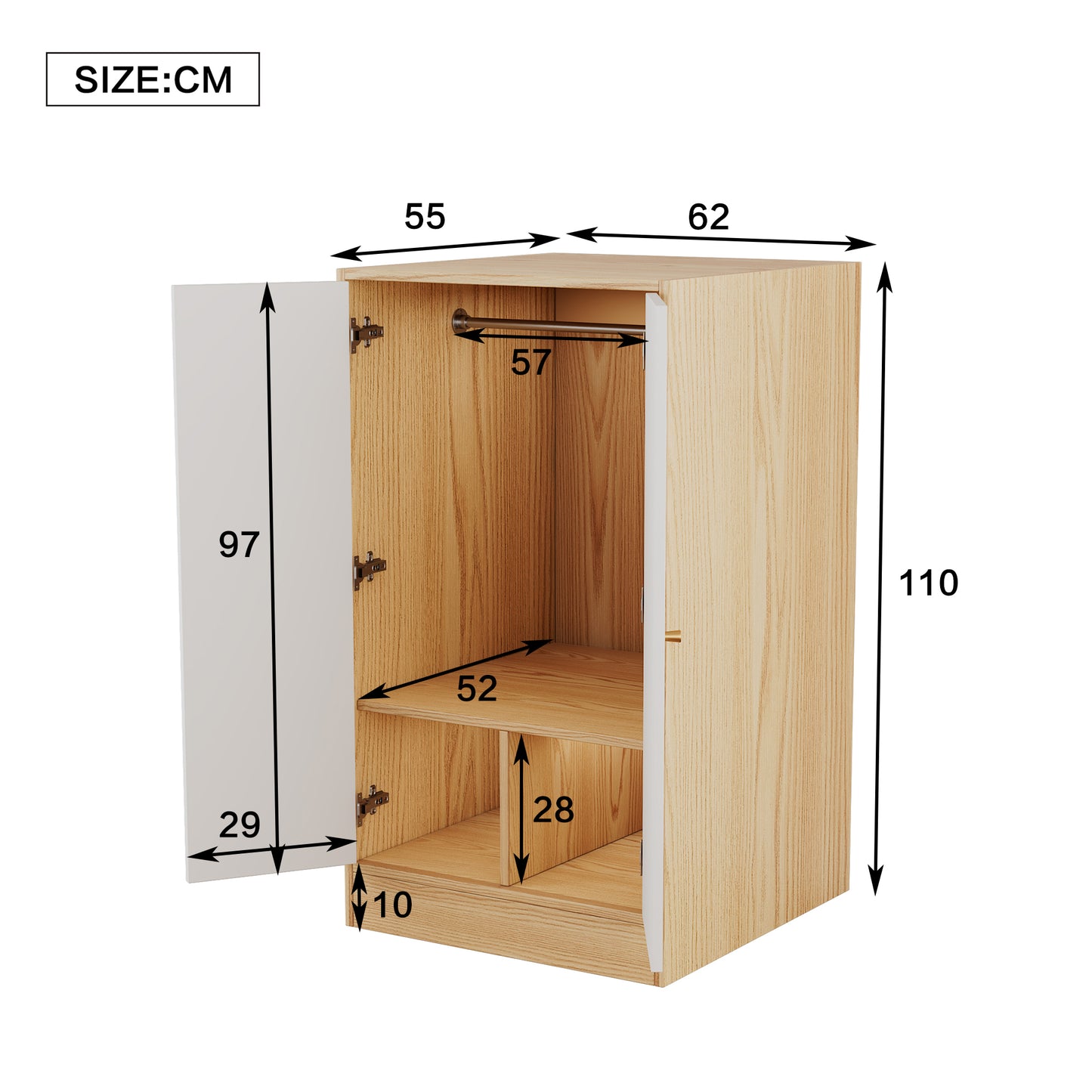 (Z)Minimalist Two Door Wardrobe - For bedroom, living room, children's roomMultifunctional storage cabinet