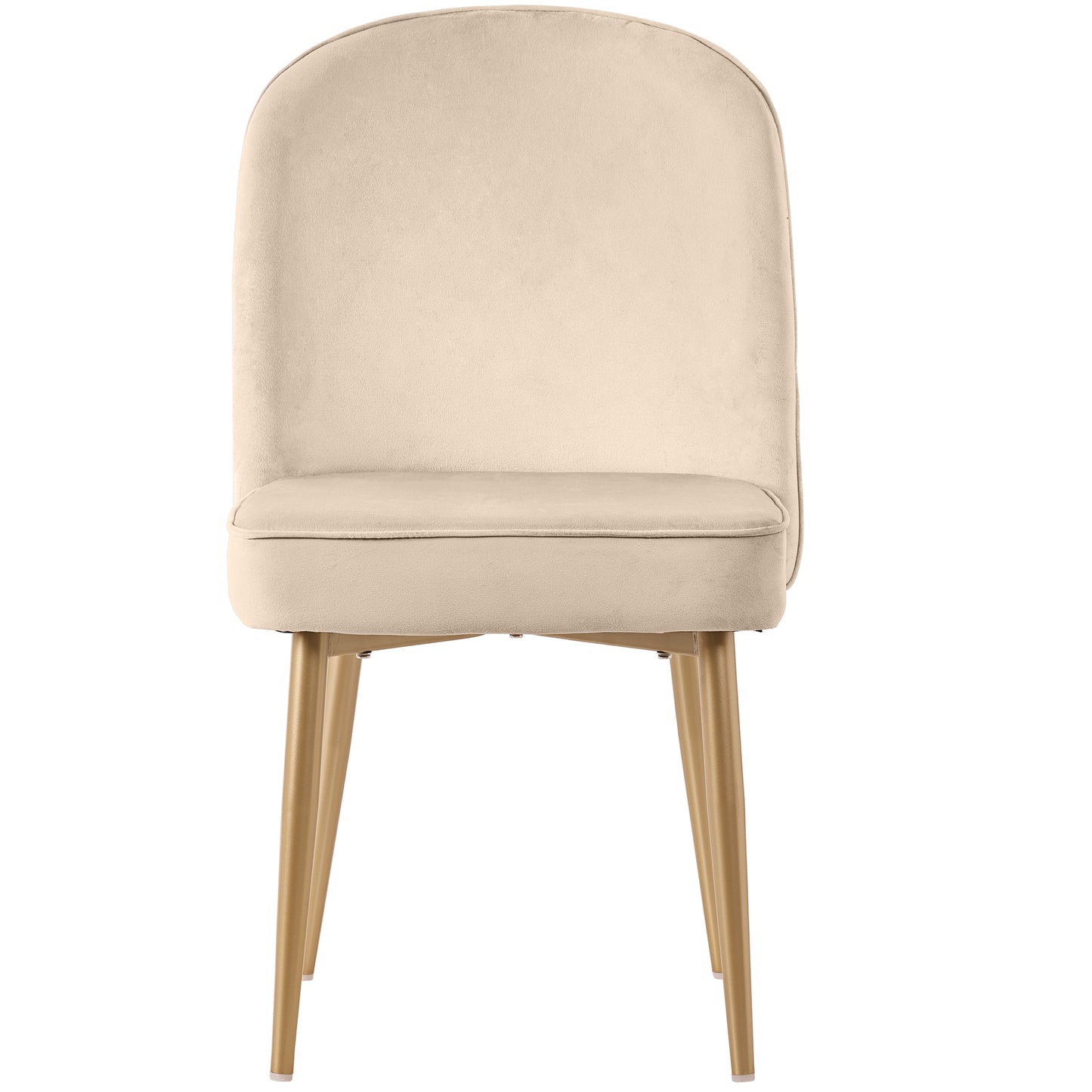 Beige Velvet Dining Chairs with Gold Legs-Modern Comfort for Any Room