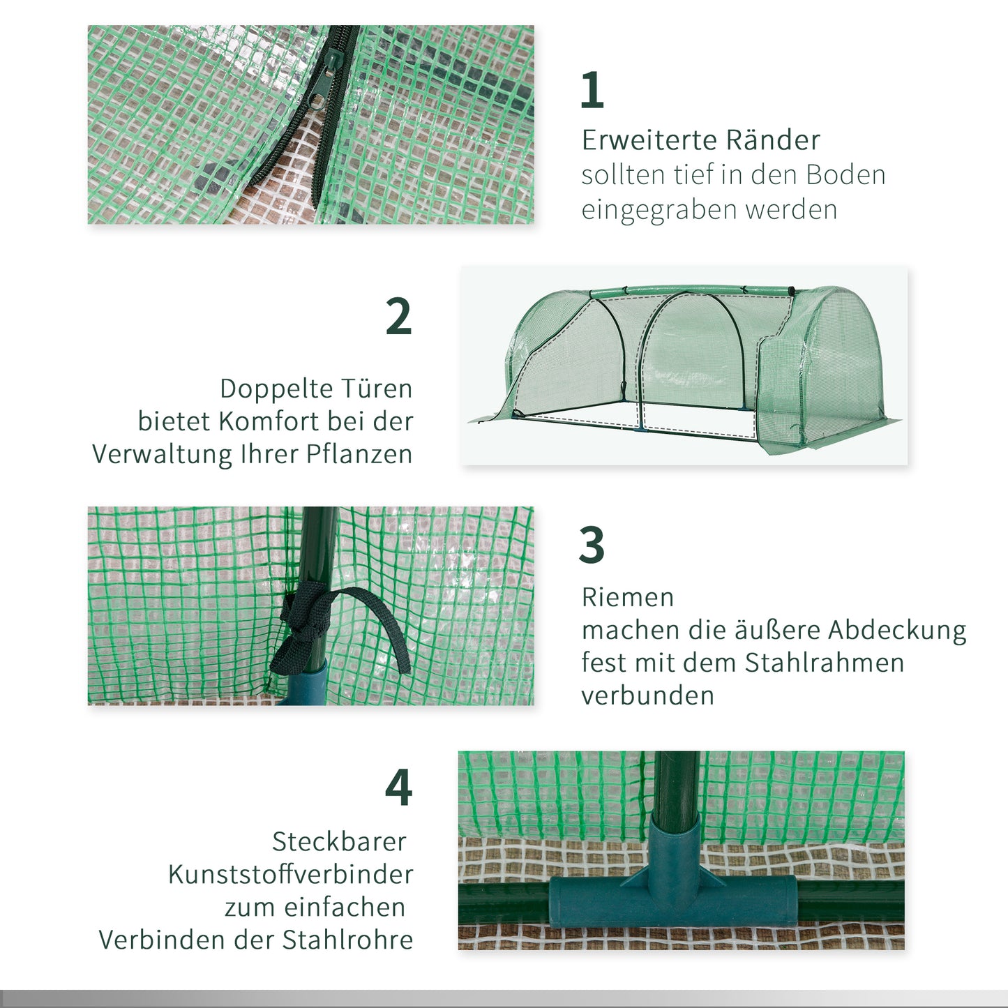 Planting shed with roller shutters, waterproof greenhouse for balcony, garden with UV protection, for vegetables, flowers, greens