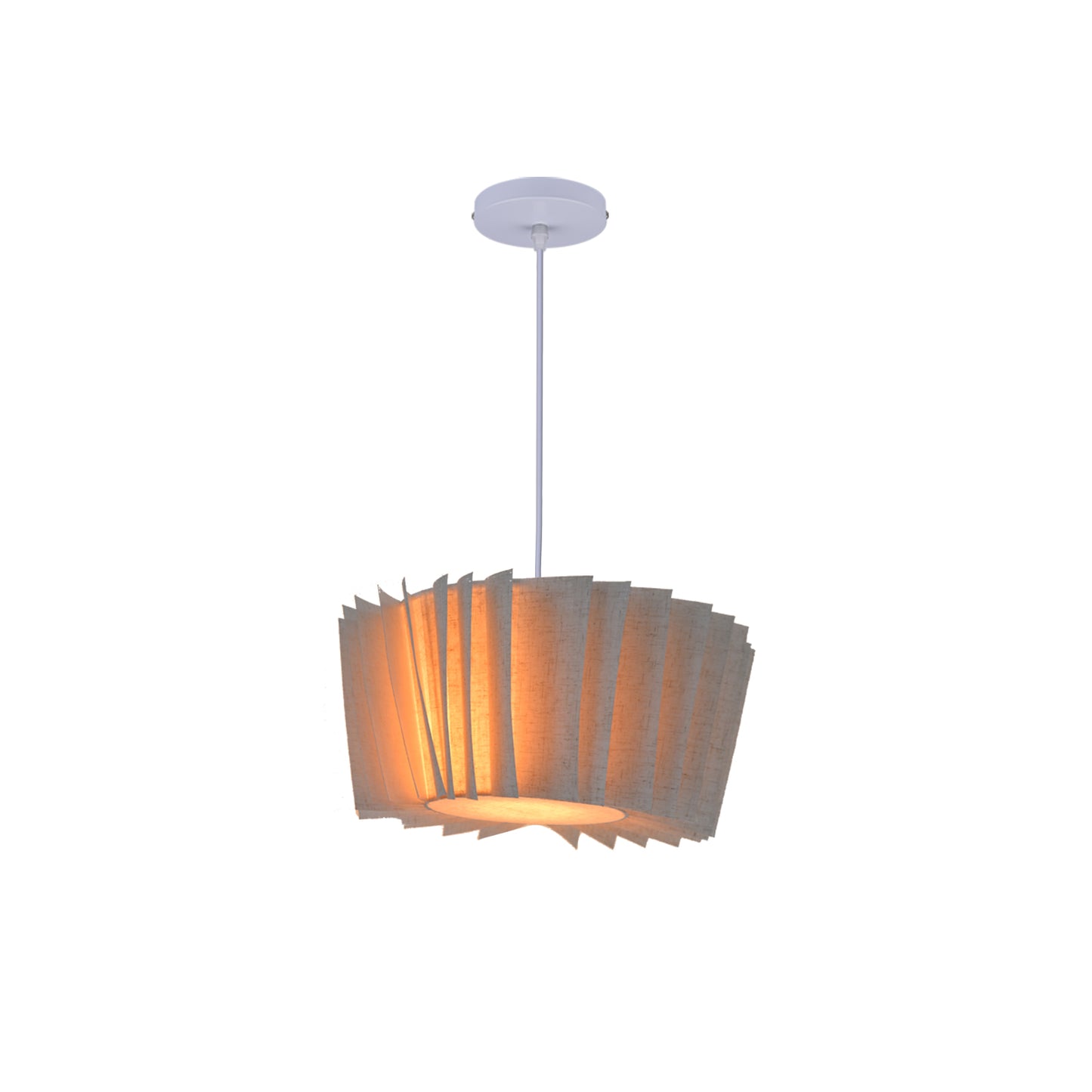 (Q) Beige Fabric Pendant Light, Nordic Modern Minimalist Style Fabric Pendant Light, Suitable For Bedrooms, Living Rooms, Kitchen Islands