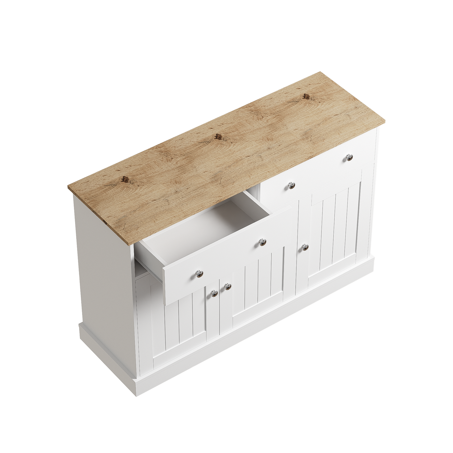 Versatile Semi-Circular Bedside Table with Interchangeable Drawers