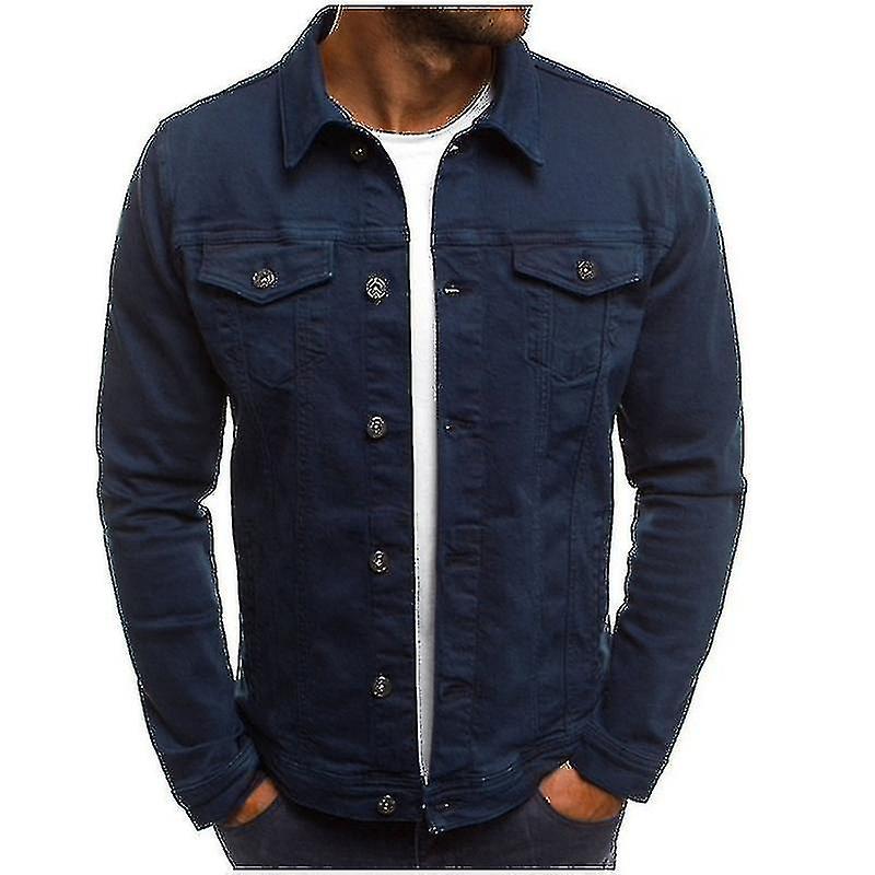 (Y)Mens Denim Jeans Jacket Short Slim Fit