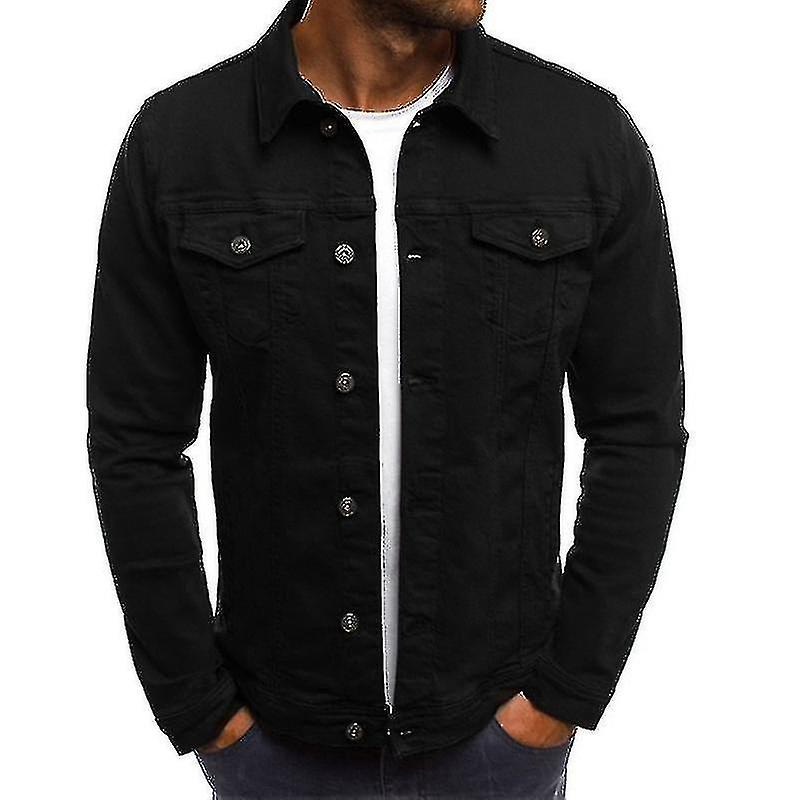 (Y)Mens Denim Jeans Jacket Short Slim Fit