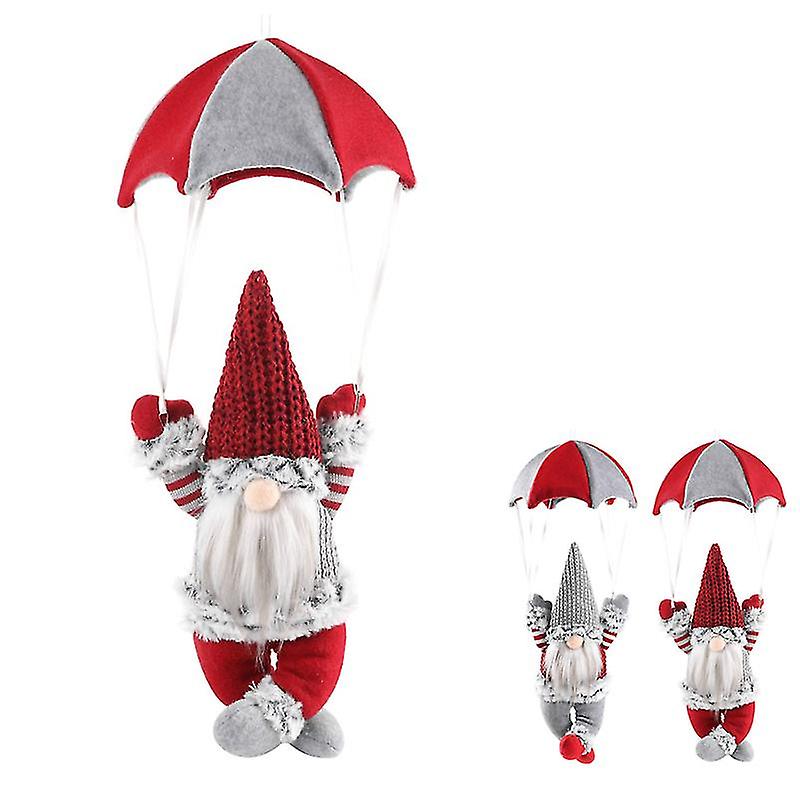 (Y)Christmas Skydiving Old Man Cloth Faceless Doll Xmas Decorations