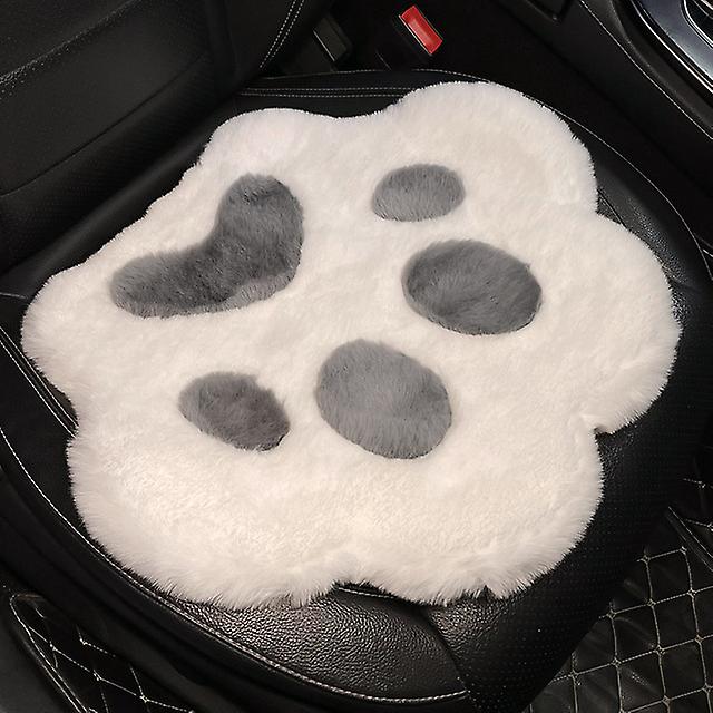 (Y)50x43cm Fluffy Plush Home Car Seat Cushion Cover Mat Cute Cat Claw Sofa Chair Pad Faux Rabbit Fur Seat Pad Car Interior Women