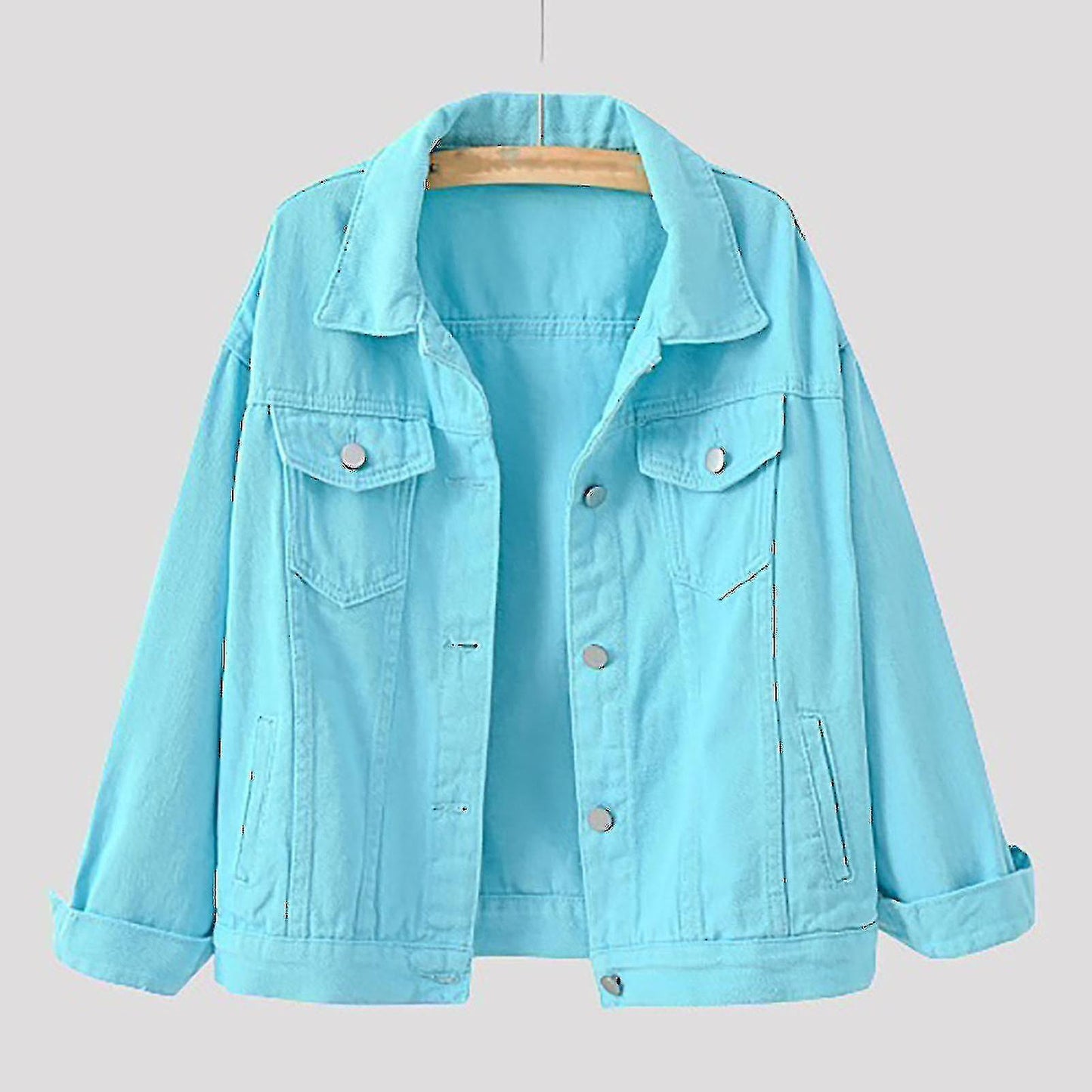 (Y)Women Spring And Autumn Coats Warm Solid Long Sleeve Denim Jacket Outerwear