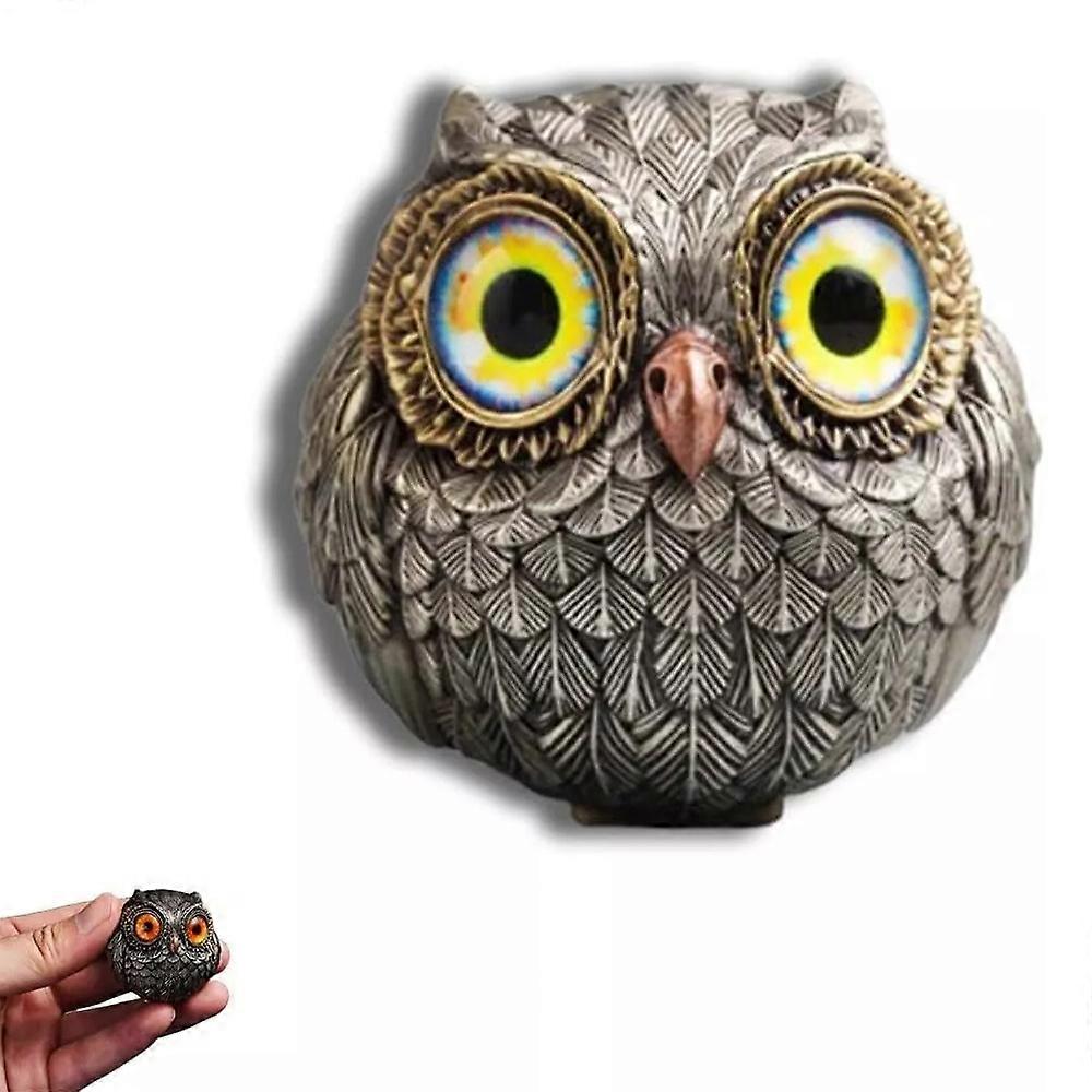 (Y)Lucky Owl Guardian-The Wise Watcher,Retro Owl Decor Figurines Shelf Decor